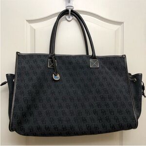 Dooney & Bourke Signature Jacquard Large Bag Canvas Tote Made In USA Vintage